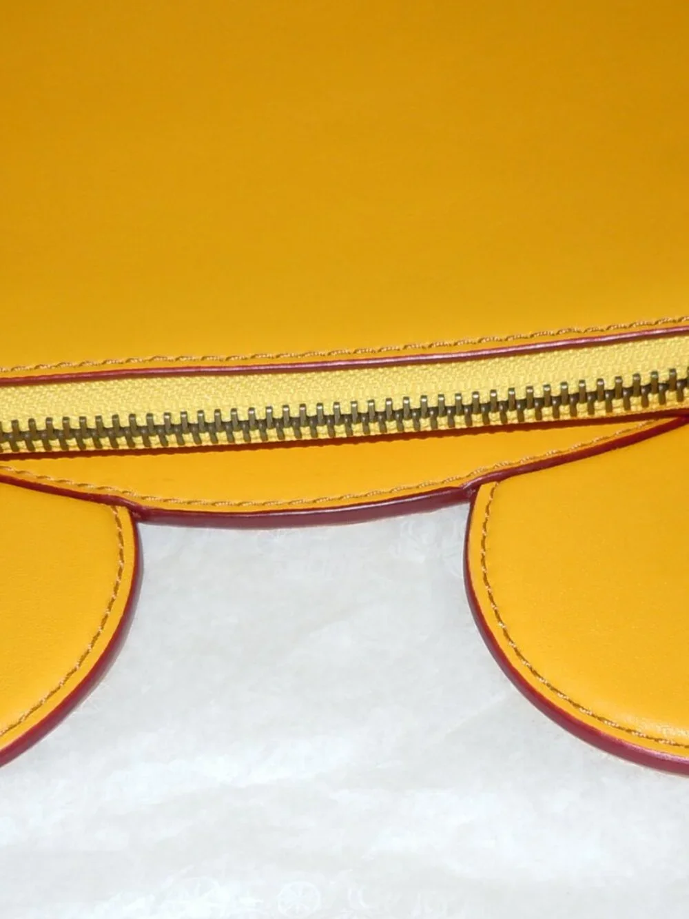 COACH DISNEY F59529 MICKEY MOUSE EARS WRISTLET YELLOW LEATHER EUC